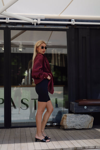 Linen shirt Marsala